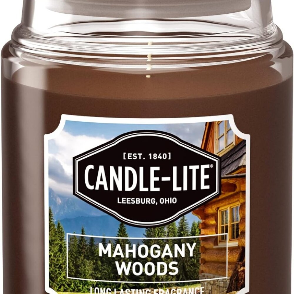 Scented Candles, Mahogany Woods Fragrance, One 18 oz. Single-Wick Aromatherapy C